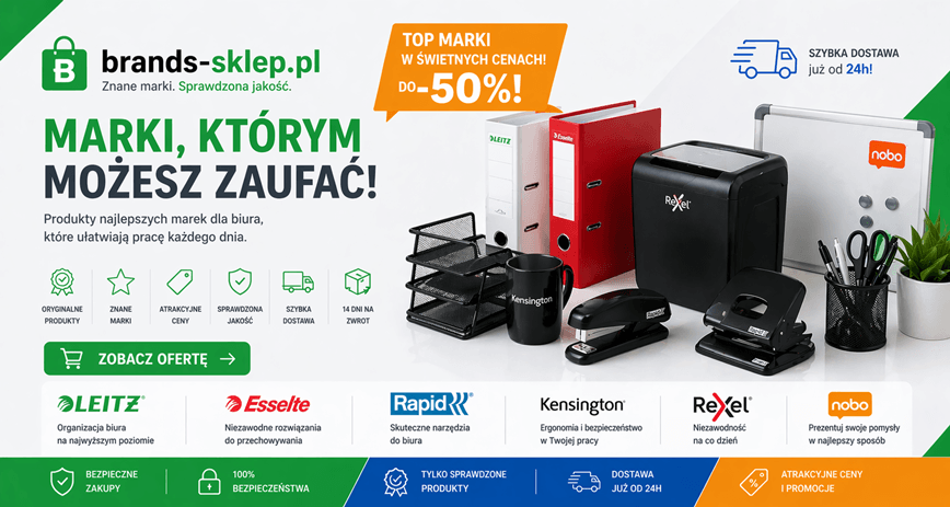 Markowe produkty online – szeroka oferta znanych marek, artykułów biurowych, szkolnych i użytkowych w sklepie brands-sklep.pl