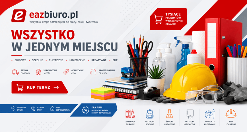 Artykuły biurowe online – sklep eazbiuro.pl z wyposażeniem biura, papierem, tonerami i akcesoriami dla firm